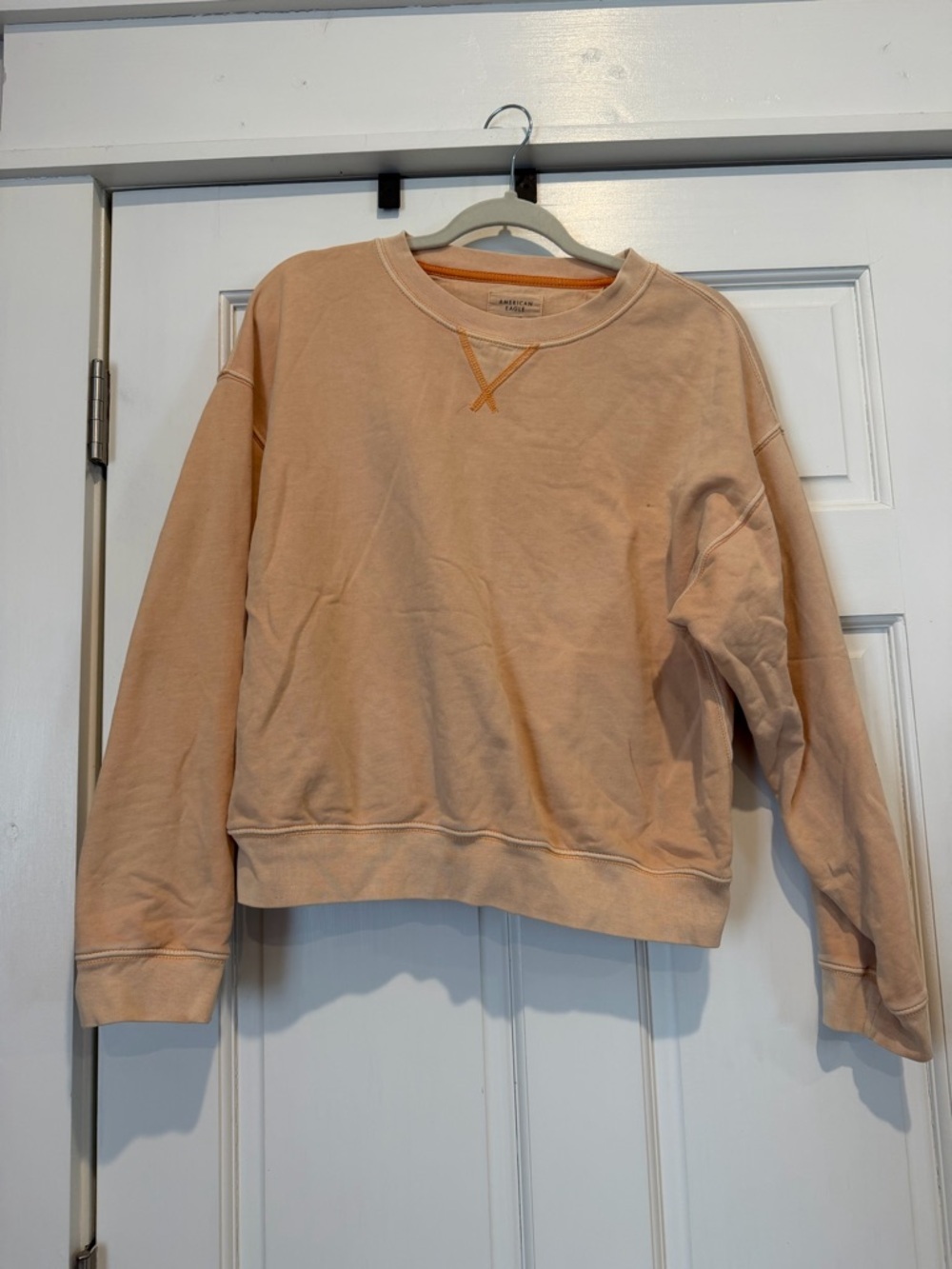 American Eagle Outfitters Men's Crewneck Sweatshirt - Peach Orange
